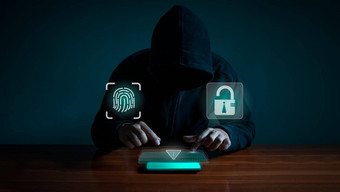 黑客间谍细胞手机概念信息安全系统互联网网络信息间谍活动