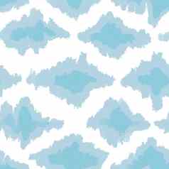 无缝的手画蓝色的摘要几何柔和的模式中期世纪现代时尚的织物打印行曲线极简主义背景壁纸包装纸纺织