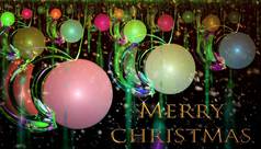 色彩斑斓的圣诞节背景气球飘带