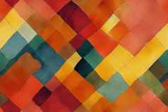 水彩块模式秋天颜色地理瓷砖现代艺术