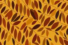 无缝的模式秋天叶子橙色米色棕色（的）