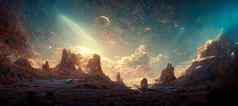 摘要背景外空间超明亮的星星彗星主题爆炸生活空间