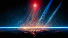 摘要背景外空间超明亮的星星彗星主题爆炸生活空间