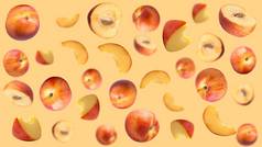 下降桃子杏颜色柔和的表面广告