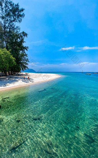 视图pante马六甲海峡港口KOH塔鲁陶国家公园satun泰国