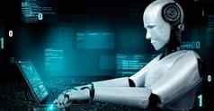 未来主义的机器人人工情报huminoid编程编码