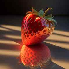 图像闪亮的多汁的草莓表格
