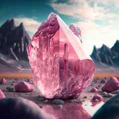 粉红色的水晶山