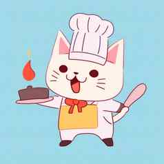 卡通图像库克的猫酋长他厨师厨房卡通