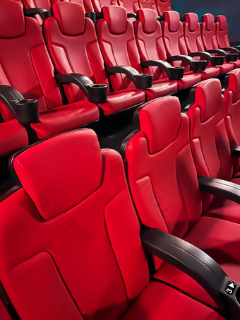 电影娱乐空红色的电影剧院座位显示流媒体服务电影行业生产