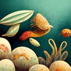 水下背景海的观点水下场景可爱的海鱼海洋水下动物