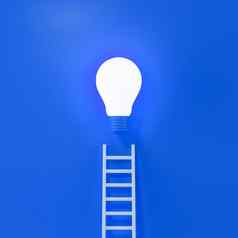 梯到达基斯光灯泡代表的想法业务蓝色的背景创造力发明概念