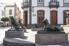 加那利群岛人狗雕像广场圣诞老人安娜这些帕尔马斯大加那利岛