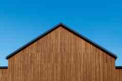 外观装饰屋顶山墙自然木板材现代房子复制空间