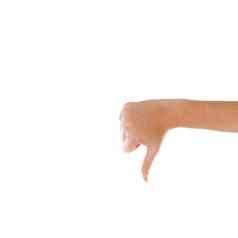 手拇指模型表情符号工作室孤立的白色背景标志品牌社会媒体负手势标志分歧空白模拟空间