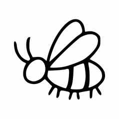 可爱的蜜蜂涂鸦风格着色书孩子们蜜蜂卡片昆虫教训孩子们