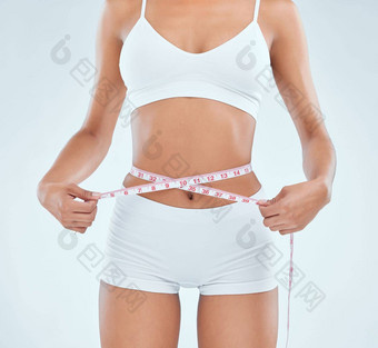 减肥腰面目全非,女人站工作室测量磁带腰