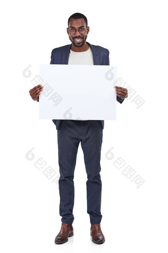 商人肖像快乐工人海报模型市场营销纸广告模拟促销活动空间横幅空白广告牌标志有创意的设计师孤立的白色背景