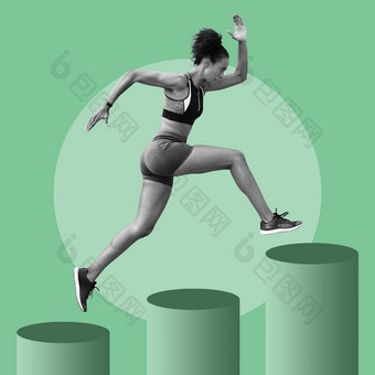 数字运行女人步骤健身锻炼增长进步<strong>背景</strong>能源培训运动员跑步者权力<strong>体育比赛</strong>跳实践有氧运动