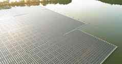 替代清洁清洁可再生电生产浮动太阳能面板面板平台系统公园农场湖系统