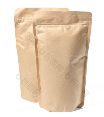 棕色（的）工艺纸袋孤立的白色背景香袋