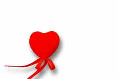 爱红色的心白色背景情人节一天卡概念