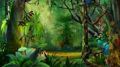 热带雨林灌木丛插图