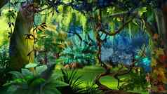 植物热带雨林插图
