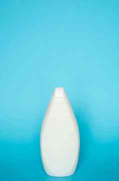 白色塑料肥皂洗发水瓶孤立的蓝色的背景皮肤护理乳液洗澡至关重要的产品洗发水瓶浴身体乳液细液体手洗浴室配件