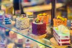 类型蛋糕糕点商店玻璃显示