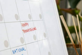 快乐感恩节日历提醒重要的事件任命每月规划师磁董事会天月的地方输入重要的重要的时间表概念业务规划白板规划师磁每月模板