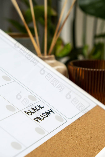 黑色的星期五日历提醒重要的事件任命每月规划师磁董事会天月的地方输入重要的重要的时间表概念业务规划白板规划师磁每月模板