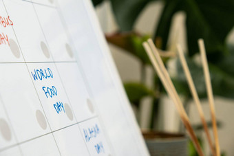 世界食物一天日历提醒重要的事件任命每月规划师磁董事会天月的地方输入重要的重要的时间表概念业务规划白板规划师磁每月模板