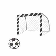 足球目标球足球图形插图孤立的白色