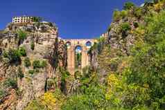 壮观的桥桥新的岩石休息城市轮安达卢西亚西班牙
