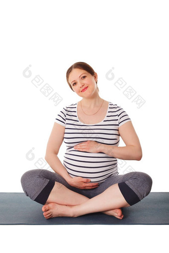 怀孕了女人瑜伽体式体式苏哈萨那