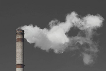 污染环境生态空气撤军燃烧产品烟尘烟气体管工业植物大气背景灰色的天空