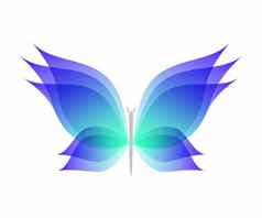 水彩蝴蝶卡通平风格美丽的摘要飞行昆虫JPEG孤立的白色