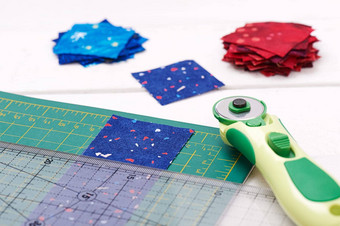 绗缝工具一块织物准备切割堆减少面料