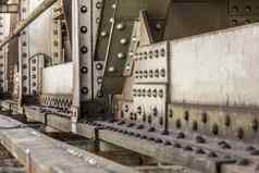 细节铁路桥大坚果螺栓铆钉可见摘要工业背景