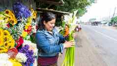 女人花卖方贡献当地的经济尼加拉瓜中央美国拉丁美国