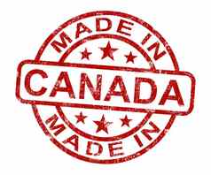 使加拿大邮票显示加拿大产品生产