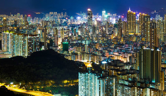 空中视图在<strong>香港香港</strong>城市