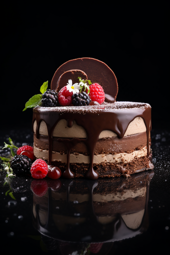 巧克力慕斯蛋糕高清摄影图15