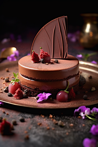 巧克力慕斯蛋糕高清摄影图10