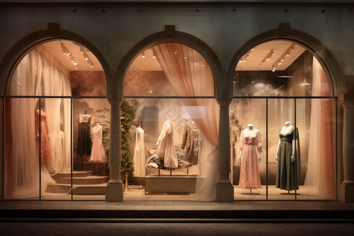 商场服装店时尚橱窗大气设计