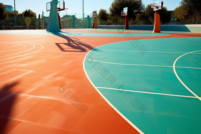 室外篮球场高清健康体育竞技
