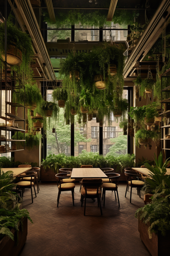绿色自然主题餐厅植物CAD