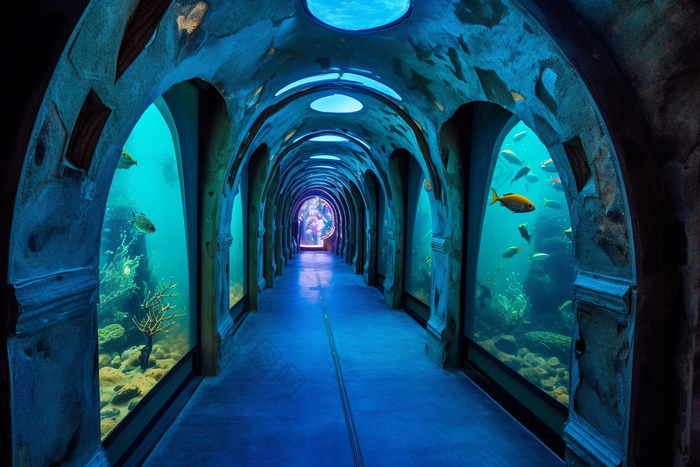 水族馆观光隧道室内海洋世界休闲