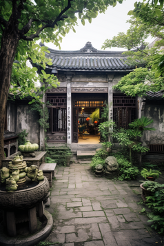 中国古风古镇建筑摄影图30